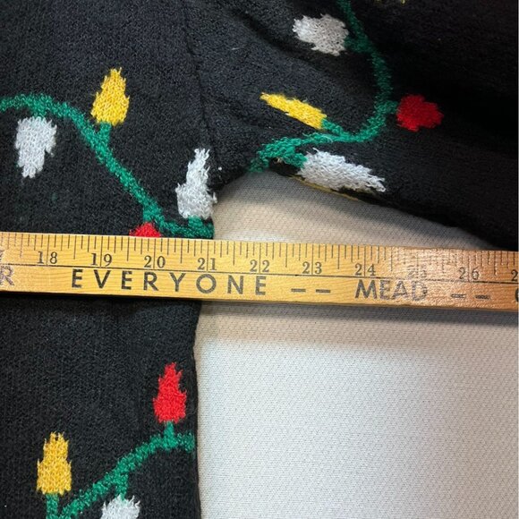 Chicwish Christmas Lights Holiday Sweater Black Multicolor Pullover Womens - Picture 7 of 10